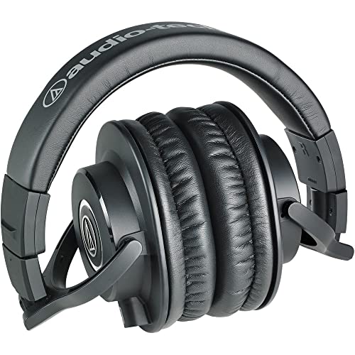 Audio-Technica ATH-M40x Closed-Back Monitor Headphones Bundle with Auray Headphones Holder and Headphones Case