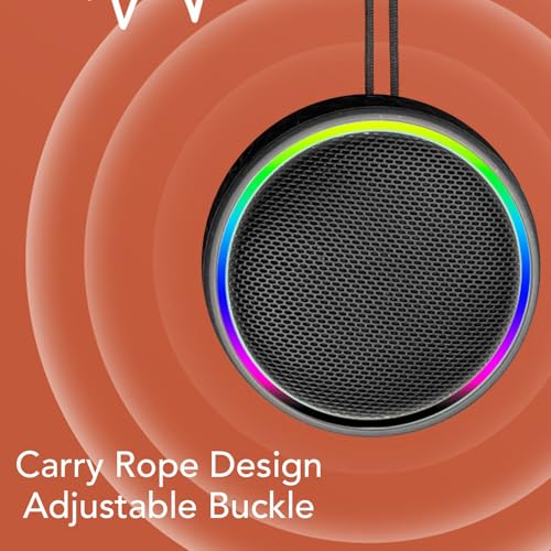 Fabater Bluetooth Speaker, IPX6 Water Proof Shower Speaker with RGB Lighting, Portable Speakers with Lanyard & Suction Cup, Wireless Loud Clear Sound for Pool, Beach & Kayaking (Black) - color: Black