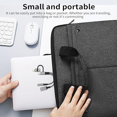 3.5mm to USB C Adapter(2in2) for iPhone 17 16 15 14 13 Lightning to Aux Audio Headphone Jack Cable Splitter Dongle Charger Cord Car Charging for Ipad Dual Lighting DAC Compatible for Samsung