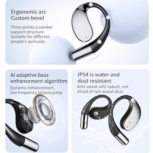 Wireless Headset Wireless Headphones Handsfree Call Wireless Earpiece Noise Cancellation Earbud Earphones Mic Compatible with Cell Phones Car Driver Trucker Business Office (Black with Box) - color: Black with box