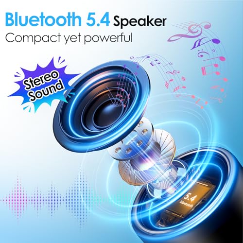 Portable Bluetooth Speaker Case Packed, Mini Speaker, Noise Mic | 12H Battery Life, Metal Cover,TWS Pairing, Wireless Speaker with RGB Lights for Home/Travel/Outdoor/Car/Beach by Music Lovers - color: Silver Black