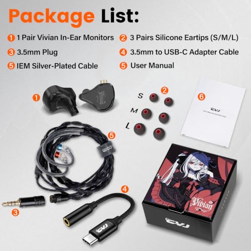Balanced HiFi IEM with 3.5mm+USB C,Wired Gaming Earbuds,in Ear Monitor Headphones with Mic,Noise Isolating,Deep Bass/Rich Mids/Clear Highs for Apple iPhone 15 16 17/IPad/Mac/PC/Laptop/Xbox/PS5/Switch - color: Black