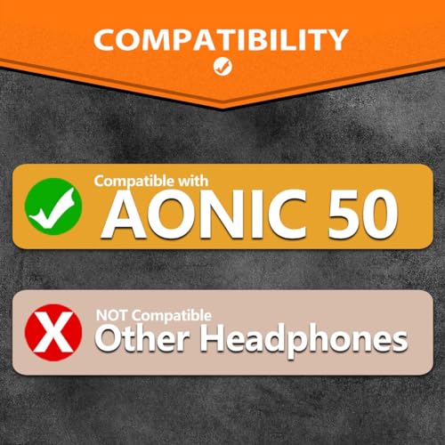 AONIC 50 Ear Pads - TRANSTEK Replacement Ear Cushion Foam Compatible with AONIC 50 Headphones Soft I Comfortable Memory Foam (Velour)
