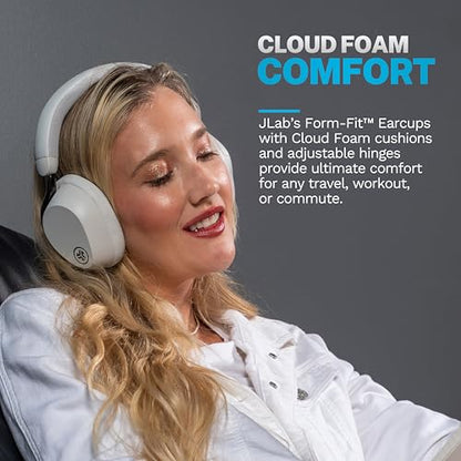 JLab, Epic Lux Lab Edition, Wireless Over Ear Headphones, Active Noise Cancelling, Hi-Res Audio, Cloud White - color: Cloud White