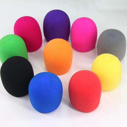 Microphone Foam Cover Red Standard Handheld 10Pcs | These 10 red soft foam covers fit standard handheld microphones for KTV use. - color: Red