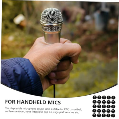 200Pcs Disposable Microphone Covers Non Woven Spray Protection for Dance Meetings and Performances Microphone Dust Covers and Accessories