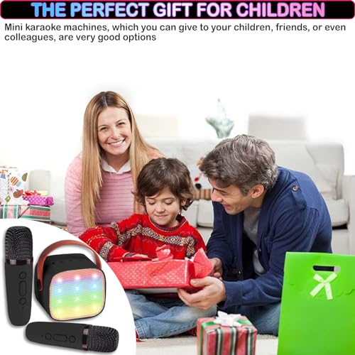 Mini Karaoke Machine for Kids & Adult, 4-12 Years Old Girls Christmas Birthday Gift, Karaoke Toys Gifts for Girls Ages 4, 5, 6, 7, 8, 9, 10, 12 +Year Old Birthday Party Black - color: Black