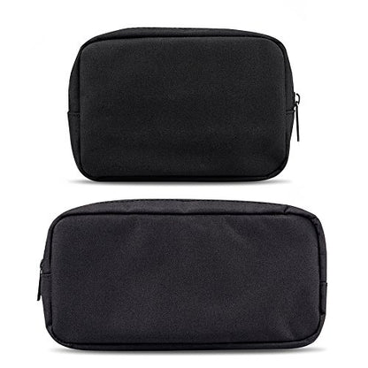 Universal Electronics/Accessories Soft Carrying Case Bag, Durable & Light-weight,Suitable for Out-going, Business, Travel and Cosmetics Kit (Small+Big-Black) - color: Small+Big-Black