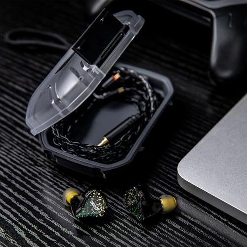 Linsoul Tripowin Zonie IEM Cable (2pin 0.78mm, 3.5mm)(Moss) + LC02 in Ear Monitor Case