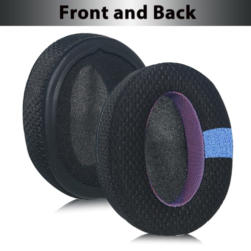 Adhiper Mesh Ear Pads for Sony WH-CH720N WH-CH710N, Black & Purple Edition | Upgraded Mesh Fabric Headphone Earpads for Sony WH-XB900N WH-CH700N, Comfort Foam Material Added Thickness - color: Black+Purple-Upgraded Fabric