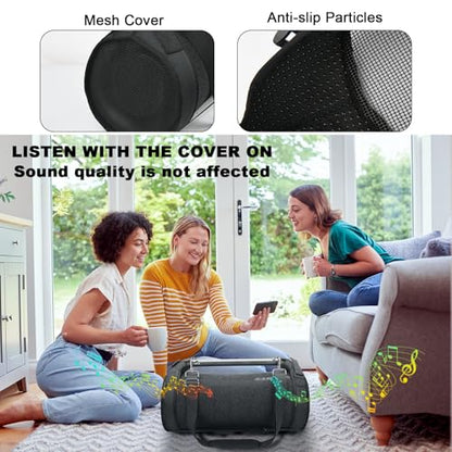 Travel Carrying Strap Case Compatible with Sony SRS-XG500 X-Series Portable Boombox, Two Sides Mesh Covers Case Protective Cover with Shoulder Strap