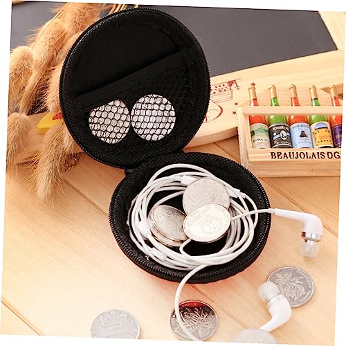 Red EVA Earphone Case, Mini Ball Shape Zipper Protect Pouch - color: Red