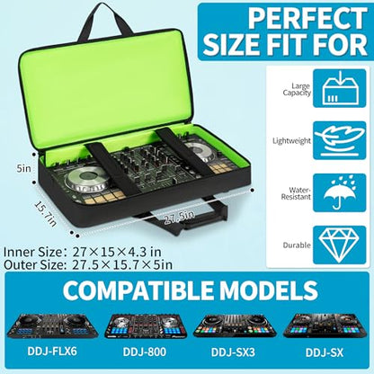 IBVIVIC DJ Controller Case Bag Fits for Pioneer DDJ FLX6/RR/DDJ SX SX2 SX3 | Fits for NI Traktor Kontrol S8/DDJ 800/Denon MC7000 Padded DJ Travel Carrying Bag Lightweight Controller Storage Bag Case - size: DDJ-FLX6/SX/SX2