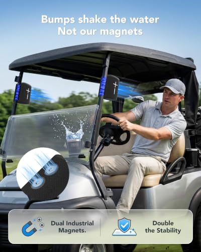 BOYISEN 2-in-1 Split Magnetic Golf Cart Speaker, Portable Bluetooth Speaker