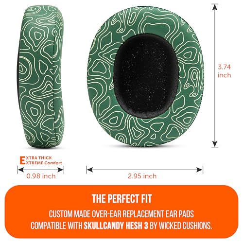 WC PadZ Crusher Evo - Earpads for Skullcandy Crusher Evo & Hesh ANC | Made by Wicked Cushions | Also fits Crusher Wireless & More, Enhanced Comfort & Sound Isolation | Emerald Tide - color: Emerald Tide