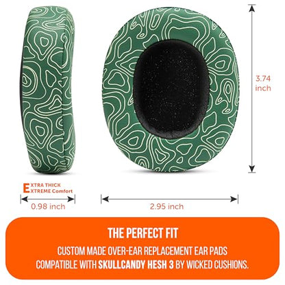 WC PadZ Crusher Evo - Earpads for Skullcandy Crusher Evo & Hesh ANC | Made by Wicked Cushions | Also fits Crusher Wireless & More, Enhanced Comfort & Sound Isolation | Emerald Tide - color: Emerald Tide