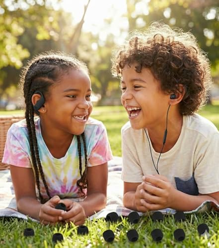 Zotech Black Ear Tips for in-Ear Headphones, Extra Small Kids Size 10 Pairs Soft Silicone Earbuds Tips Eartips with 3.8mm Connector Hole, Fit Most in-Ear Earbuds(Inner Hole 3.8mm -4.8mm) - size: Size: Extra Small - Shape: Standard