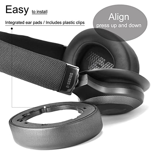 Defean Earpads for JBL E65/Live 650BTNC/660NC Headphones (Black) | Also for JBL E65/ Duet NC/Live 660/770 /780BTNC,Replacement Ear Cushions with Softer Leather, Noise Isolation Foam - color: Black