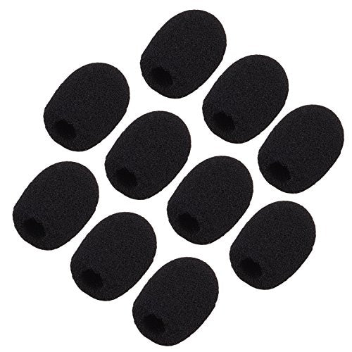 Sunmns Mini Small Size Lapel Headset Microphone Windscreen Foam Cover | 10 Pack, Black