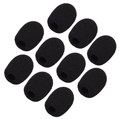 Sunmns Mini Small Size Lapel Headset Microphone Windscreen Foam Cover | 10 Pack, Black