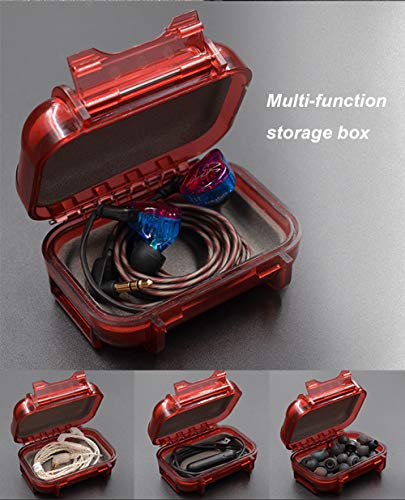 V-MOTA HSA Transparent boxs Ear Bud Earphone Headset Headphone Case Mini Storage Carrying Pouch Bag Waterproof Box Suitcase Carry case (Black)
