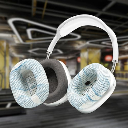 WC SweatZ Max - Patented Silicone Sweat Covers for AirPods Max 1 | Made by Wicked Cushions | (Does Not Fit AirPods Max 2). Sweatproof, Full Earpad Protection | Ivory Tide - color: Ivory Tide