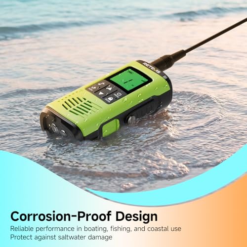 Retevis EZTalk 4S GMRS Radio, IP68 Waterproof Walkie Talkies for Salt Water | Emergency Radio, Floating Walkie Talkies Long Range, Flashlight, 2000mAH Rechargeable, NOAA Weather Alert, Sturdy and Durable