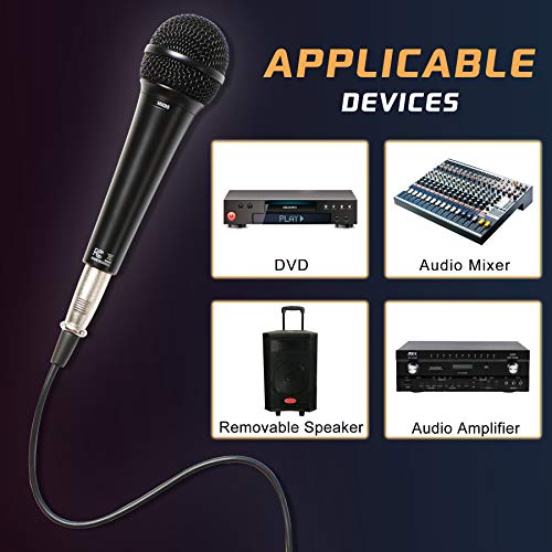 Karaoke Microphone for Singing, Perrycom Dynamic Microphone, Vocal Microphone with On Off Switch, Handheld Microphone Clip, XLR Mic- Cardioid - style: Super Cardioid
