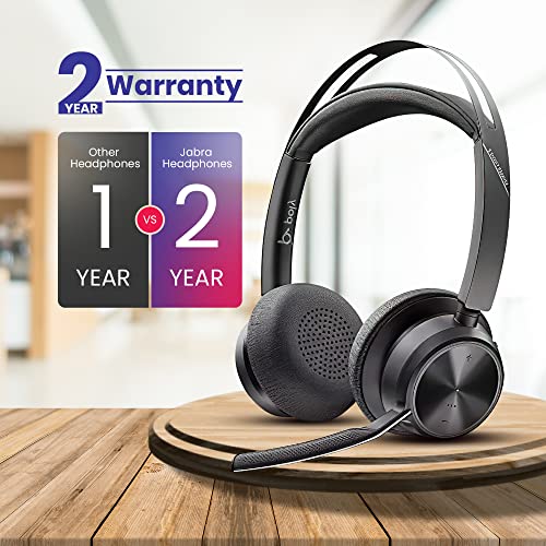 Plantronics Poly Voyager Focus 2 UC Bluetooth Headset with Charging Stand, USB-C/A Adapters, Connects to Teams, Zoom and Phone Calls on Laptops PC/Mac and Cellphones, Enhances Audio, GTW Cloth - color: Stand-USB A, style: Focus 2-Standard