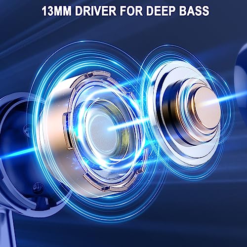 Wireless Earbuds, Bluetooth 5.4 Ear Buds, LED Power Display, 6D Bass Stereo | 4 ENC Noise Cancelling Mic, HiFi Stereo, In-Ear Headphones, 40H Playback Mini Case, IP7 Waterproof Sports, for Android iOS - color: Dark Blue