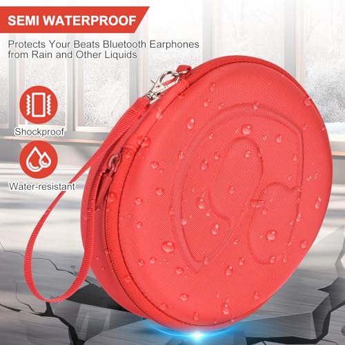EVA Hard Case for Beats Solo3/Solo2/ Solo 4 Wireless On-Ear Headphones,Premium Travel Protective Carrying Storage Bag(Red) - color: Red