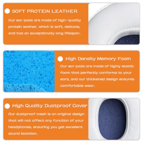 Replacement Ear Pads for Skullcandy Crusher Wireless, Crusher EVO, Crusher ANC, Hesh3, HeshEVO, HeshANC, Venue ANC Headphones, Ear Cushions Ear Cups Cover Repair Parts (White) - color: White