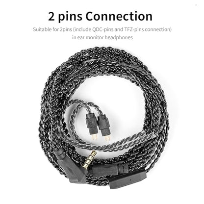 2 Meter 2 Pins in Ear Monitor Cable CCA CRA IEM Extension Headphone Cable Cords for EDX PRO/Castor/KZ ZS10 PRO/ZAR/ZAX/ZAS/AS16/ZSNPRO, CCZ 4N OFC Silver-Plated Wire (Inky, 2Pins 0.78mm, 3.5mm Plug) - size: 2Pins 3.5mm, style: 2M long