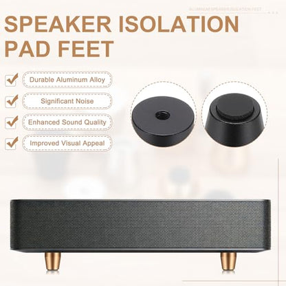 MECCANIXITY 4Pcs Speaker Isolation Pad Feet, 15x15mm Shockproof Aluminum Alloy Vibration Isolation Speaker Shock Base Pad Cone Base with Double-Sided Adhesive for Audio Equipment, Black - color: Black, size: 15x15mm
