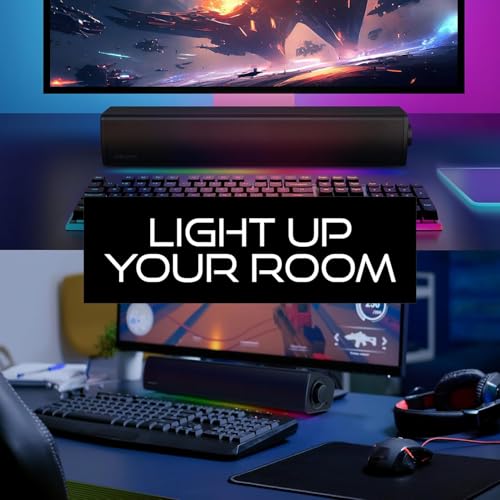 Creative Sound Blaster GS3 Compact RGB Gaming Soundbar, Superwide, Black | RGB Gaming Soundbar, Bluetooth, USB-C, Under Monitor, PC, Console, Compact Design, Black - color: Black
