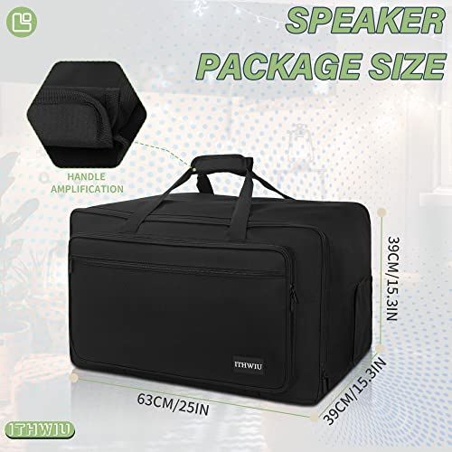 Speaker Carrying Bag with Thickened Sponge for Compact 12" Speaker Cabinets; Heavy-Duty Fits QSC K12, Yamaha DXR12 and more (IT-TOTE12), Black - size: For 12" Speakers
