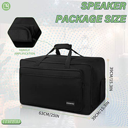 Speaker Carrying Bag with Thickened Sponge for Compact 12" Speaker Cabinets; Heavy-Duty Fits QSC K12, Yamaha DXR12 and more (IT-TOTE12), Black - size: For 12" Speakers