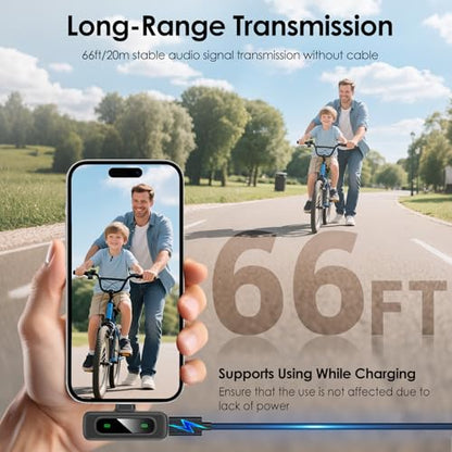 HEHOTTC USB C Mini Wireless Lavalier Microphone for iPhone/Android,Lapel Mic with Magnetic Clip-on for Record Video，Lav Mic with LED Display Podcast Vlog Content Creator Interview