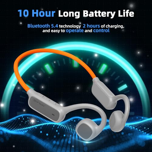 vinamass Open Ear Headphones, Air Conduction Headphones Bluetooth 5.4, Wireless Headphones with LED Beacon String, 10H Playtime, Sports Headphone for Running & Outdoor