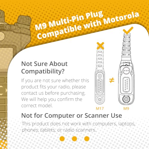 Arrowmax Speaker Mic Compatible with Motorola Radios APX-6000 XPR-7550e | Also Fits APX-8000/7000/4000 & XPR-7550/7350e, Shoulder Microphone with Clear Audio, Reinforced Cable, Rugged Build - size: 1 Piece