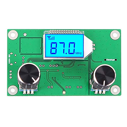 Digital FM Receiver Module, Icstation Radio Receiver Module Digital Stereo Board LCD Display DSP PLL 76.0MHz-108.0MHz Green