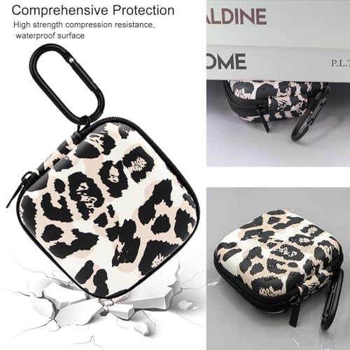 Earbud Case,Headphone Organizer Earbud Storage Bag, Hard EVA Shockproof Cover Carrying Case with Carabiner Clip Compatible with AirPods 5 4 AirPods Pro 2nd /3/2 Bose Galaxy Buds (Leopard) - color: Leopard