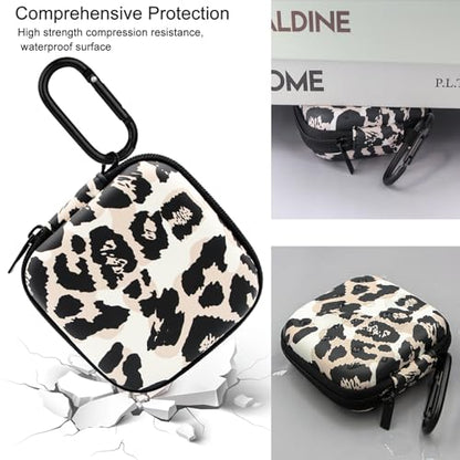 Earbud Case,Headphone Organizer Earbud Storage Bag, Hard EVA Shockproof Cover Carrying Case with Carabiner Clip Compatible with AirPods 5 4 AirPods Pro 2nd /3/2 Bose Galaxy Buds (Leopard) - color: Leopard