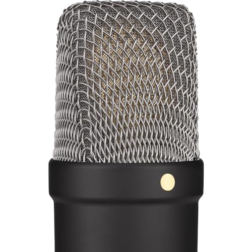 Rode NT1 Signature Series Large-Diaphragm Condenser Microphone (Black) Bundle with MS-5230F Tripod Microphone Stand with Fixed Boom and Polsen Studio Monitor Headphones