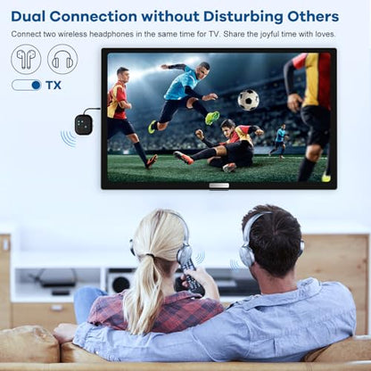 Bluetooth Transmitter Receiver,Bluetooth Audio Adapter for Airplane,WirelessTransmitter for TV,Gym, Aptx HD, Aptx Low Latency Audio for 2 AirPods/Headphones - color: Black