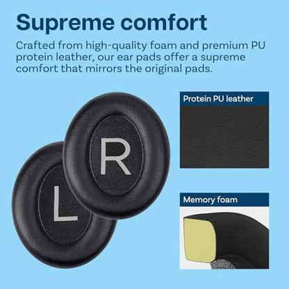 Ear Pads Replacement for Bose NC700 / Bose 700 Noise Cancelling Headphone by MMOBIEL - Protein PU Ear Pad Cushions - Earpads Replacement – Black - color: Black