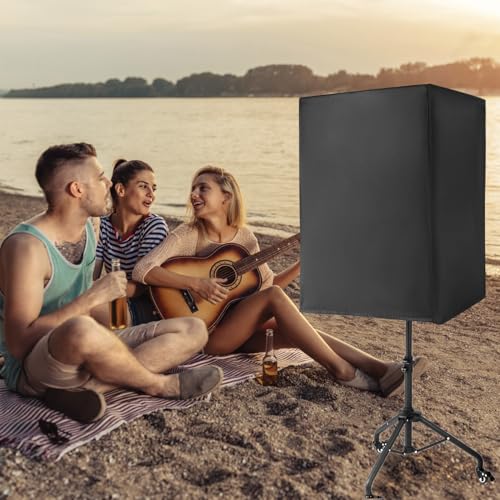 QWORK 15 Inch Waterproof Outdoor Powered Speaker Cover - Oxford Cloth with Silver Coated Layer, Protective Cloth Cover Bag for Audio PA/DJ Powered Speaker