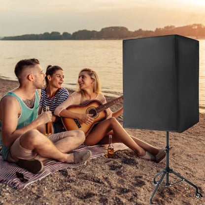 QWORK 15 Inch Waterproof Outdoor Powered Speaker Cover - Oxford Cloth with Silver Coated Layer, Protective Cloth Cover Bag for Audio PA/DJ Powered Speaker