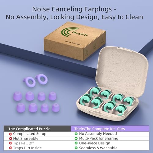Noise Cancelling Ear Plugs Sleep 50dB NRR Side Sleep Small Ear | ultra soft silicone, reusable one-piece design, 4 sizes included, portable case - color: Green