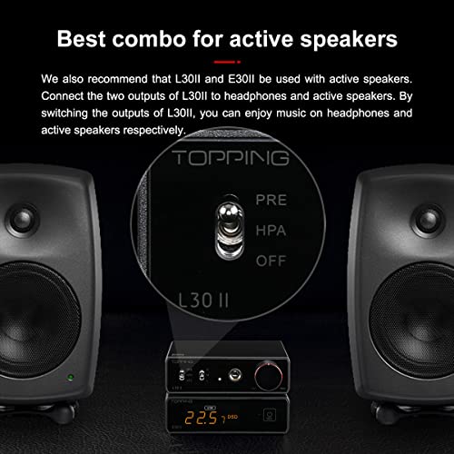 TOPPING L30 II NFCA Headphone Amplifier, 0.3uV Ultra-Low Noise, 144dB Dynamic Range, 0.00006% THD+N, Three Gain Settings, Compatible with High/Low Impedance Headphones (L30 II - Black) - color: L30 II - Black